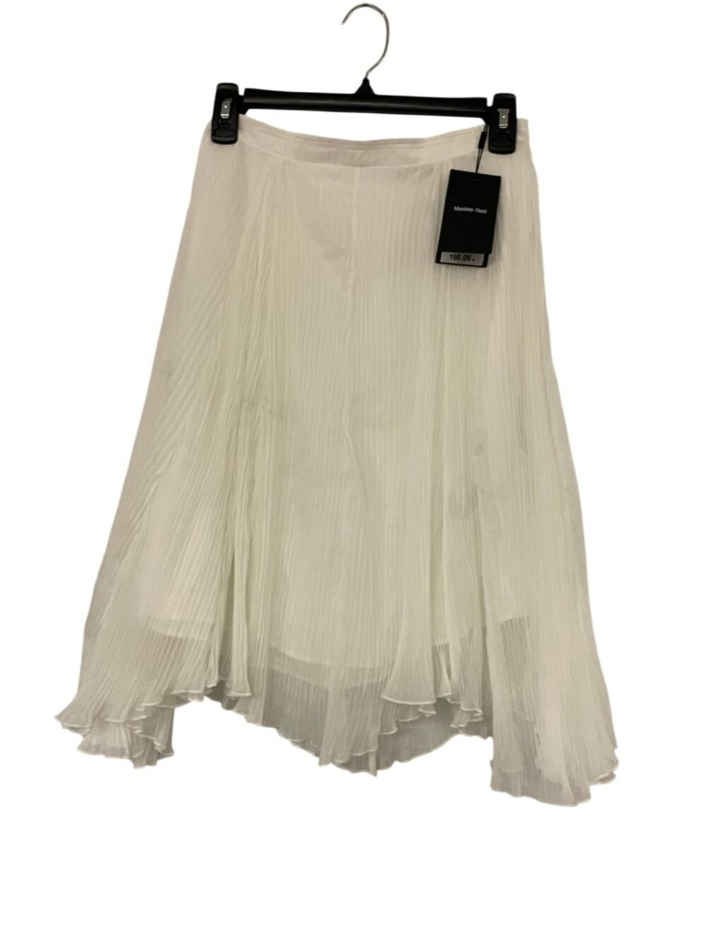 Massimo Dutti Womens Midi Skirt EU 34 US 2 White Pleated Flowy 5260/595 NWT